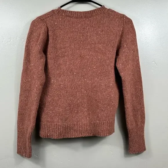 Margaret O’Leary Merino Alpaca Crewneck Sweater Size Medium - Cinnamon Brown - Picture 2 of 4